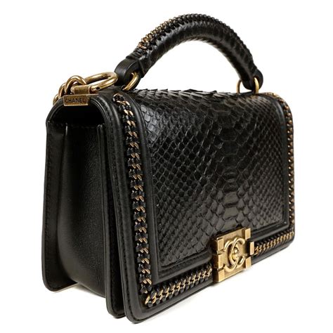 cartera chanel boy bag python|Chanel bag.